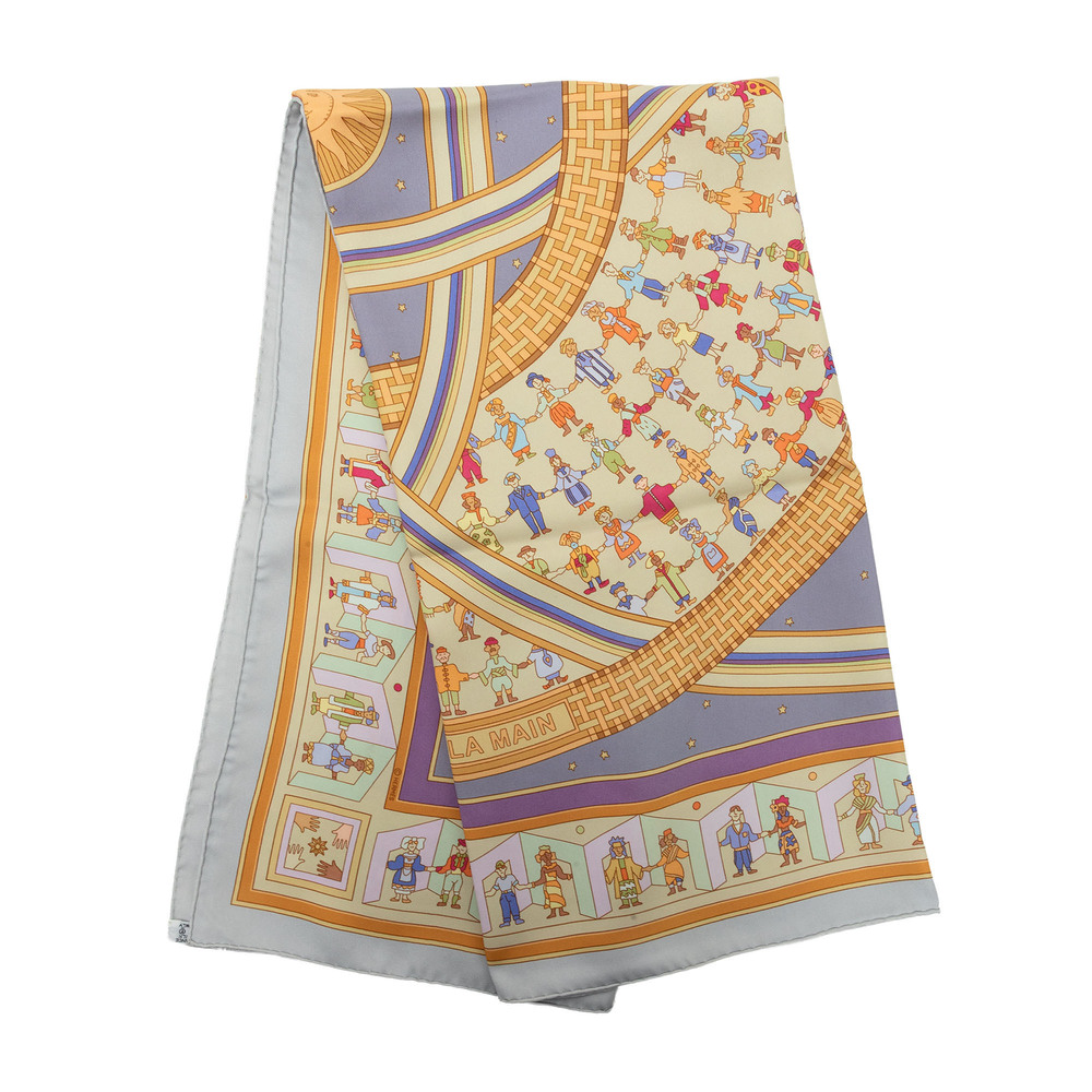 Pre-Loved Hermes Donner La Main Silk Scarf 90
